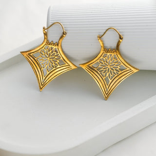 Kali Blossom Earrings Brass