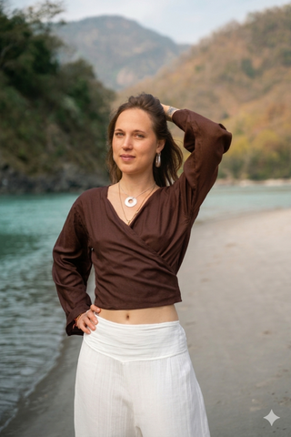 Rayon Tie top Dark Brown