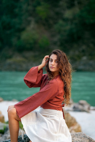 Rayon Tie top Rust
