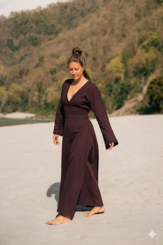 Sage Dress Dark Brown