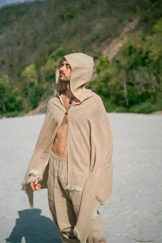 Taavi Hooded Shawl Natural