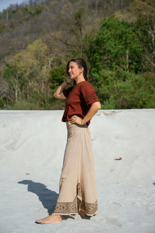 Lotus Blouse Rust
