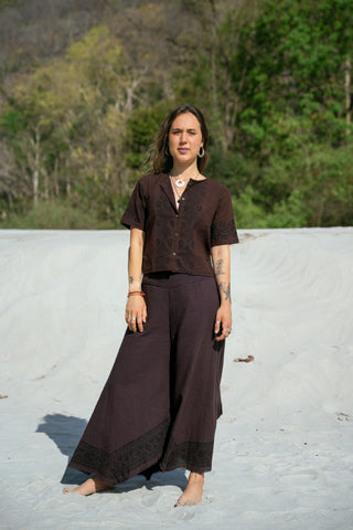Lotus Blouse Dark Brown