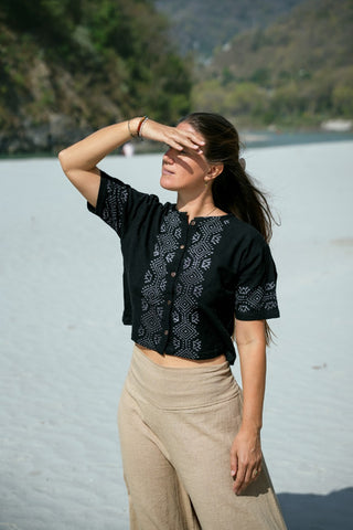 Lotus Blouse Black
