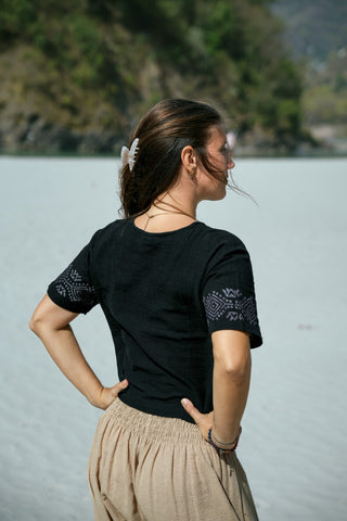 Lotus Blouse Black