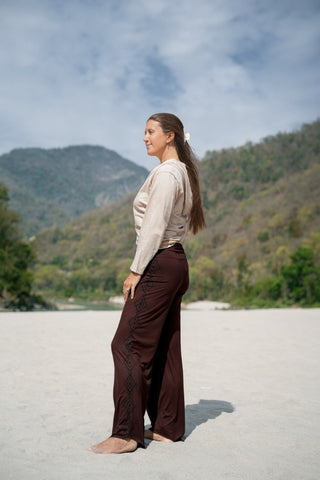 Long Yoga Pants Dark Brown