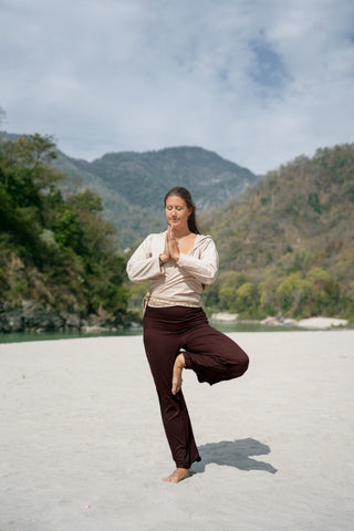 Long Yoga Pants Dark Brown