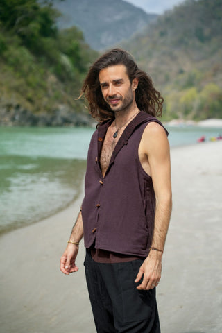 Shipibo Vest Dark Brown