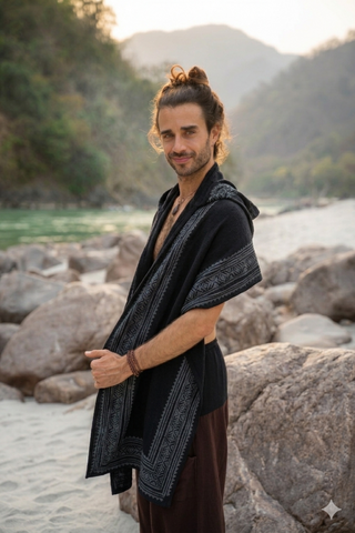 Tenal Hooded Cape Black