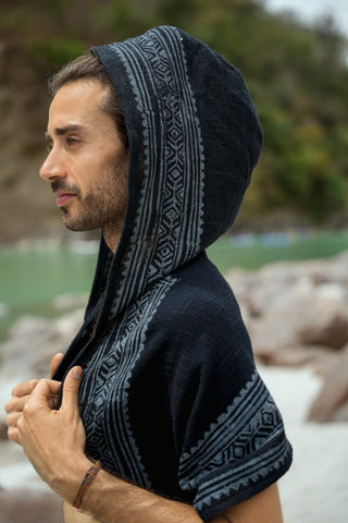 Tenal Hooded Cape Black