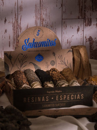 Sahumitos Smudge Sticks assortment Resins & Spices box of 5